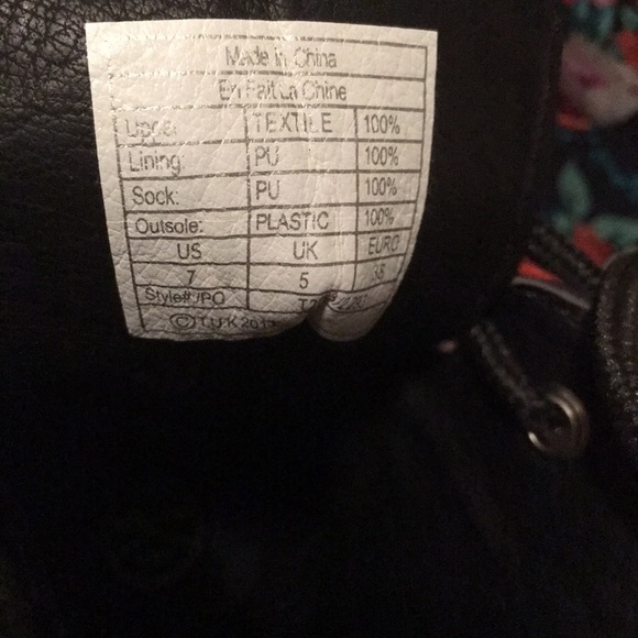 TUK/Anarchic Navy Floral Combat Boots - Picture 7 of 7